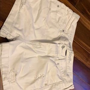 White denim shorts